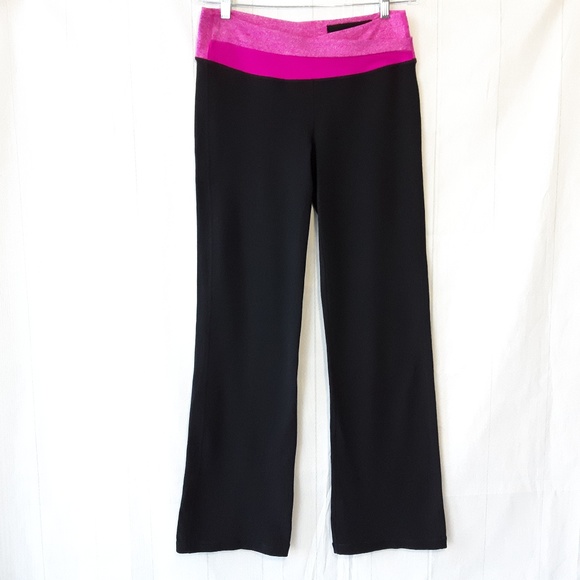 lululemon athletica Pants - Lululemon Womens Sz 8 M Black Pink Yoga Pants EUC